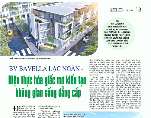 BV BAVELLA LẠC NGÀN – HIỆN THỰC HÓA GIẤC MƠ KIẾN TẠO KHÔNG GIAN SỐNG ĐẲNG CẤP