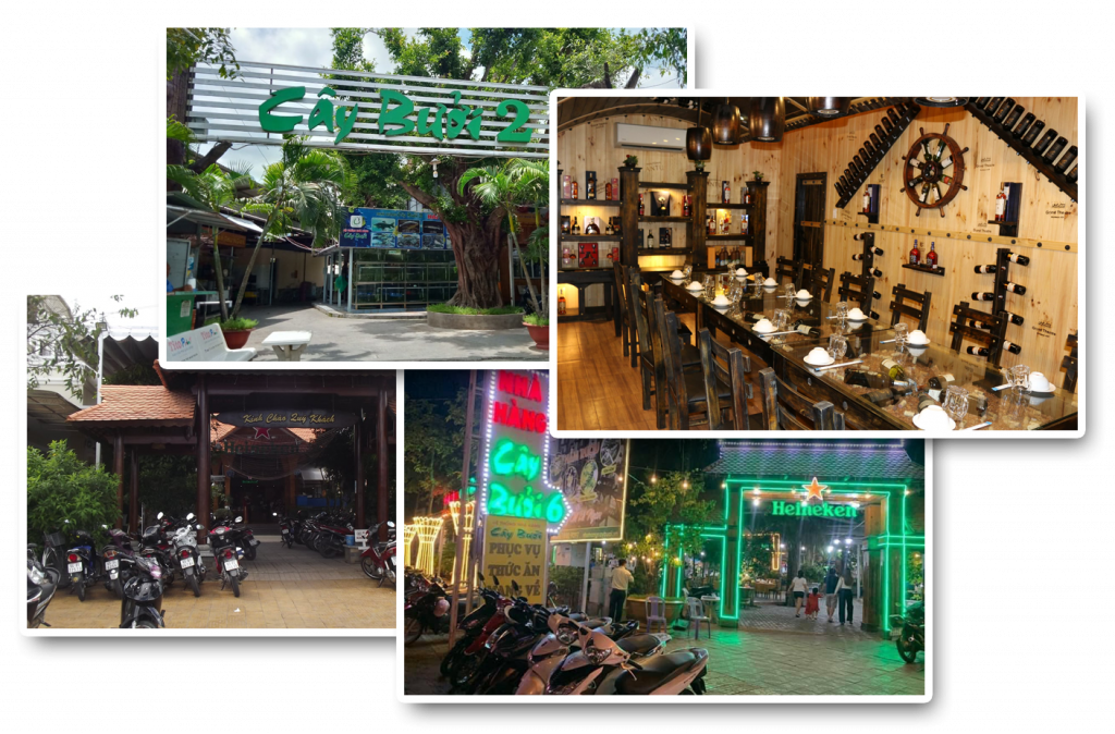 Hệ thống nhà hàng Cây Bưởi gồm 3 chi nhánh