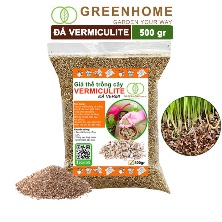 Đá Vermiculite (Vơ Mi), Bao 500gr, Giá Thể, Ươm Hạt Giống, Trồng Rau Mầm, Đất Hoa Hồng, Sen Đá, Thuỷ Canh