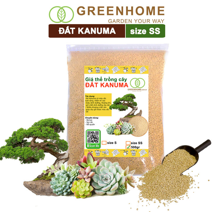 Đất Trồng Cây Kanuma, Bao 500gr, Giá Thể Nhiều Khoáng Chất, Trồng Sen Đá, Bonsai, Đỗ Quyên, Size 3-6mm