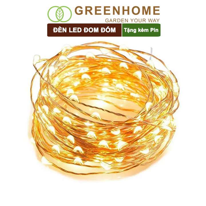 Dây Đèn Led Trang Trí, Fairy Lights, Đom Đóm 1 Mét, 3 Chế Độ Sáng, Tặng Kèm Pin, Chịu Nước, Decor, Chụp Hình