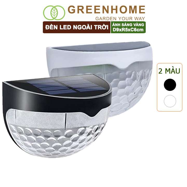 Đèn Led Năng Lượng Mặt Trời, D9xR5xC6cm, Vàng Ấm, Chống Nước, Ốp Lan Can, Trang Trí Ban Công, Sân Vườn