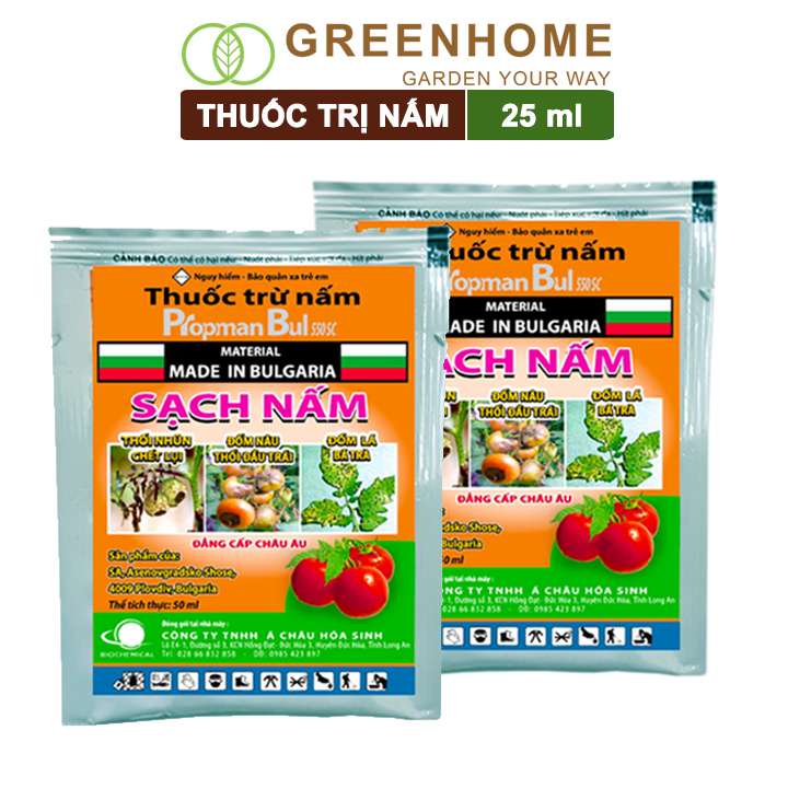 Thuốc Trị Nấm Cây Trồng, Propman Bul 550sc, Gói 25ml, Trừ Đốm Lá Hoa Hồng, Nấm Trên Kiểng Lá, Cây Ăn Quả