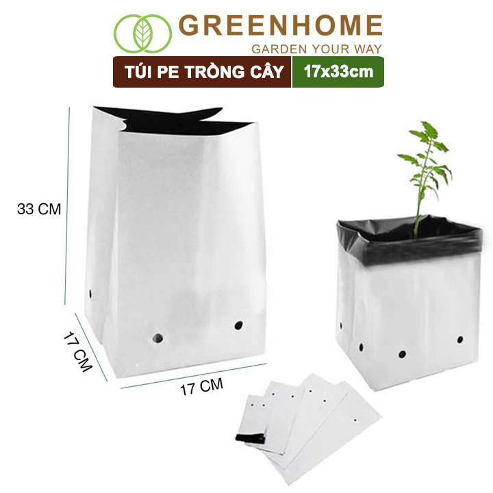 Túi Trồng Cây, PE 2 Lớp, Chống UV, Tiện Lợi, Kinh Tế, Độ Bền 1,5 Năm, Trồng Rau, Hoa, Dâu Tây