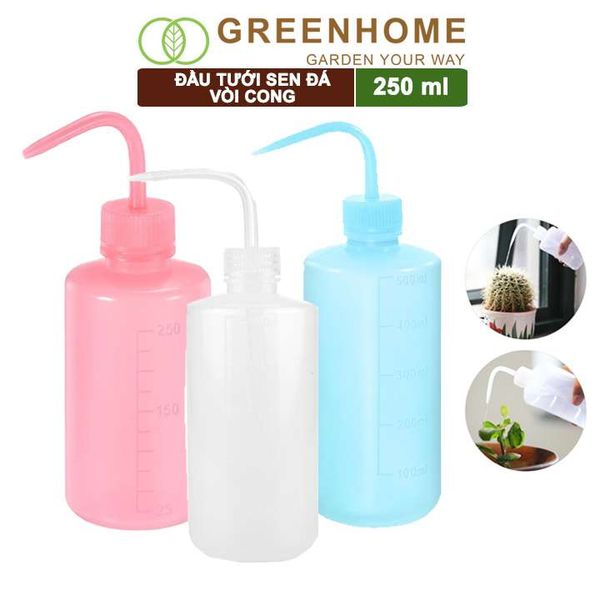 Bình tưới vòi cong, 250ml, phù hợp cho sen đá, xương rồng, tiểu cảnh mini |Greenhome