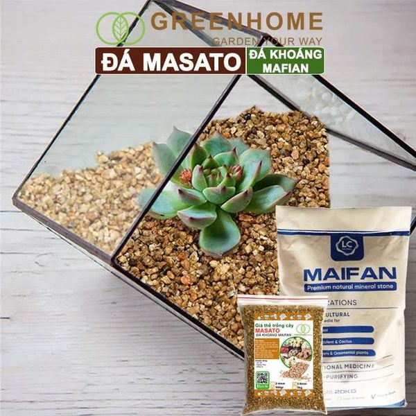 Đá khoáng Masato, size 3-6mm, bao 500gr, chuyên rải mặt kiểng lá, xương rồng, đậm màu sen đá |Greenhome