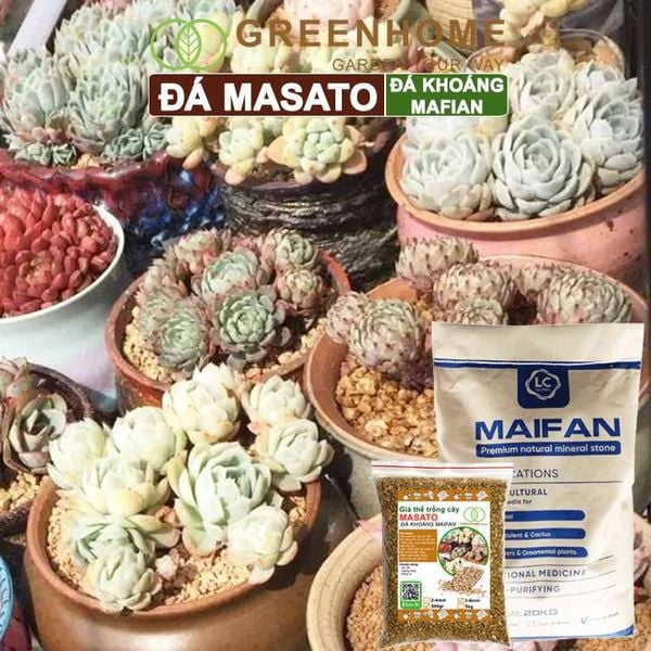Đá khoáng Masato, size 3-6mm, bao 500gr, chuyên rải mặt kiểng lá, xương rồng, đậm màu sen đá |Greenhome