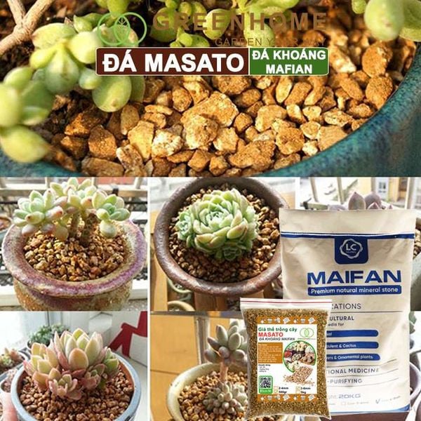 Đá khoáng Masato, size 3-6mm, bao 500gr, chuyên rải mặt kiểng lá, xương rồng, đậm màu sen đá |Greenhome