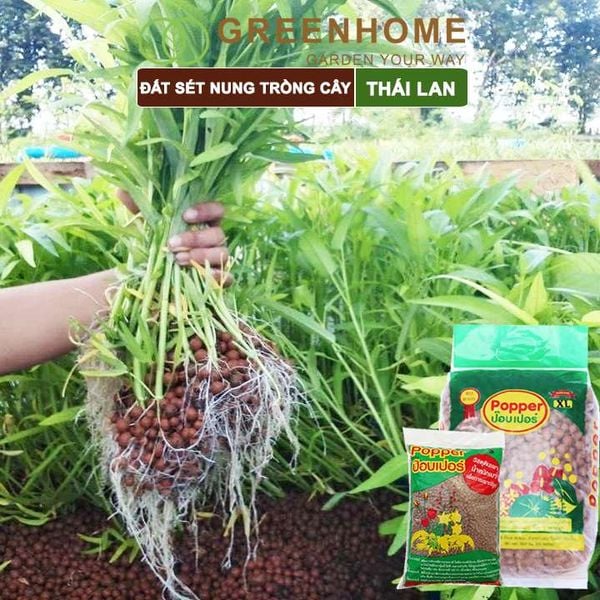 Đất sét nung trồng cây Thái Lan, bao 1lít size S 2-5mm, trồng sen đá, phong lan, sứ, thuỷ canh |Greenhome