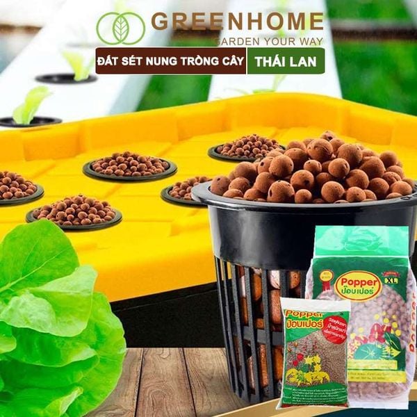 Đất sét nung trồng cây Thái Lan, bao 1lít size S 2-5mm, trồng sen đá, phong lan, sứ, thuỷ canh |Greenhome
