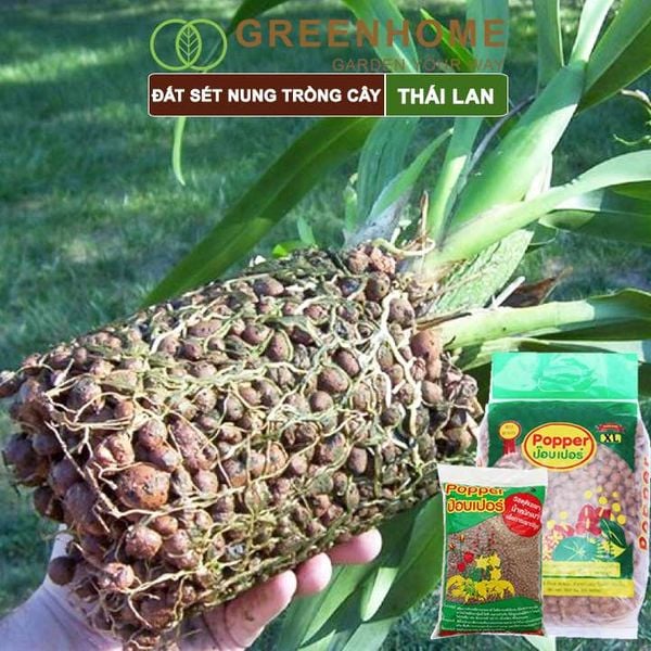 Đất sét nung trồng cây Thái Lan, bao 1lít size S 2-5mm, trồng sen đá, phong lan, sứ, thuỷ canh |Greenhome