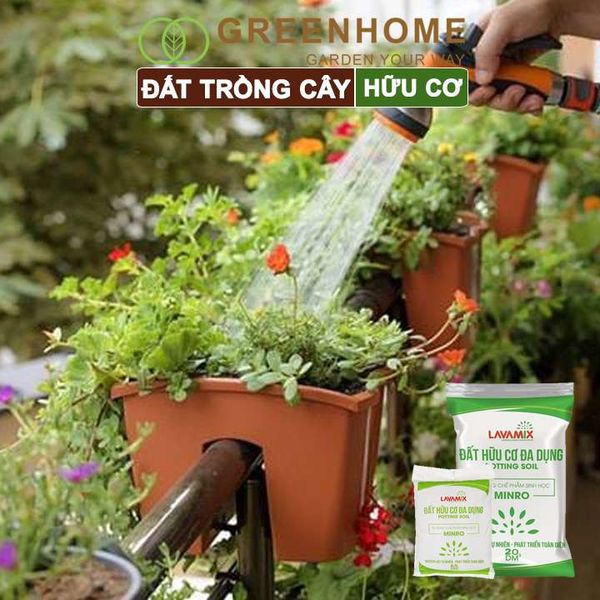 Đất trồng cây Lavamix, hữu cơ trồng rau, hoa, kiểng, tiện lợi, dễ sử dụng,  |Greenhome