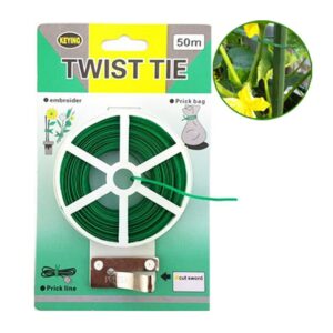 Dây Buộc Cành, Dài 50m, Kẽm Bọc Nhựa, Tích Hợp Đầu Cắt Tiện Lợi, Cố Định Thân Cây, Làm Giàn Leo
