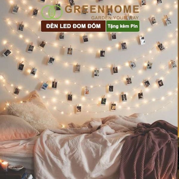 Đèn Led đom đóm Fairy Lights, 1 mét, 3 chế độ sáng, tặng kèm pin, tiện lợi, chịu nước, không hao điện |Greenhome