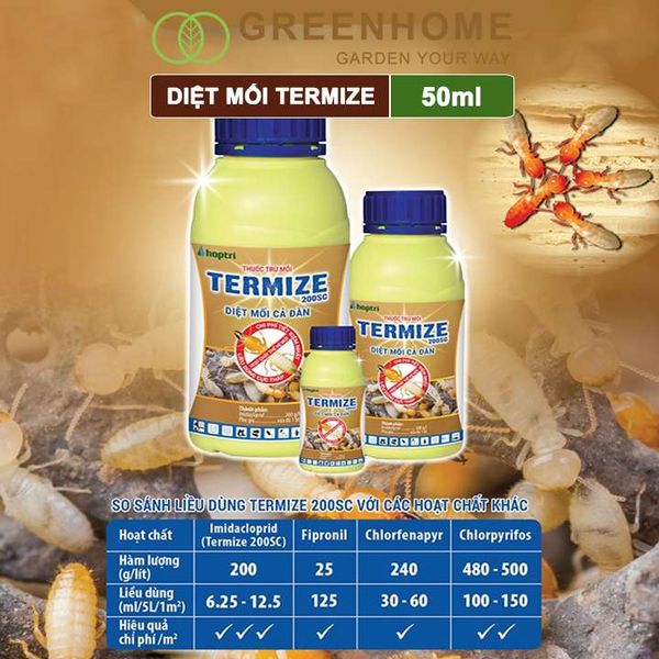 Thuốc Diệt Mối Tận Gốc Termize 200SC, Chai 50ml, Sinh Học Thế Hệ Mới, An Toàn, Không Mùi, Diệt Cả Đàn