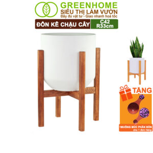 Đôn Kê Chậu Cây, C42xR30cm, Đôn Gỗ Tràm Bền Cứng, Lắp Đặt Dễ Dàng, Tăng Tính Thẩm Mỹ Chậu Cây Cảnh