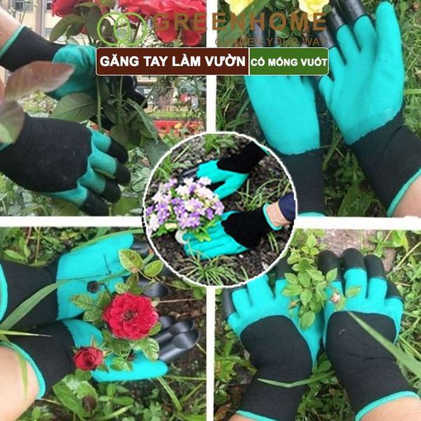 Găng tay làm vườn, có móng vuốt, ,độ bền cao, chống thấm nước, đào, xới đất, dễ vệ sinh, nhiều màu lựa chọn |Greenhome