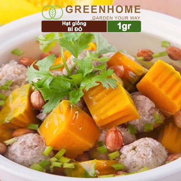 Hạt giống Bí đỏ Greenhome, gói 1gr, trái sai, thịt nhiều, trồng quanh năm T03