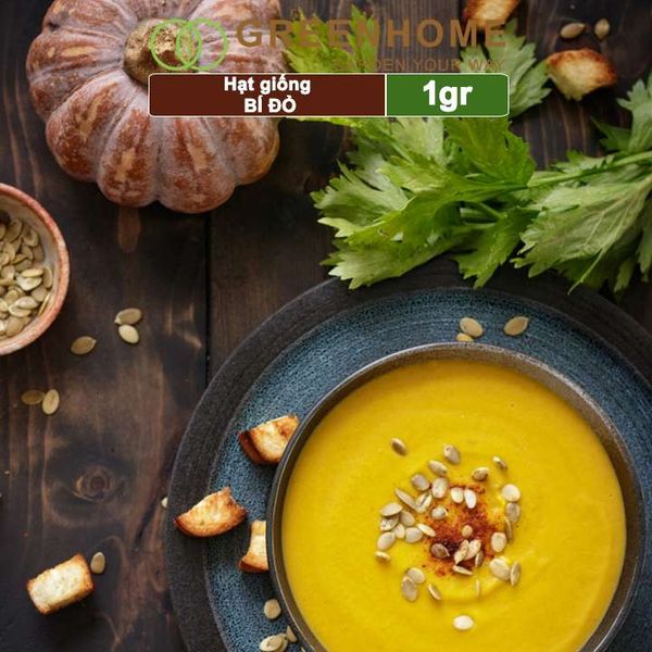 Hạt giống Bí đỏ Greenhome, gói 1gr, trái sai, thịt nhiều, trồng quanh năm T03