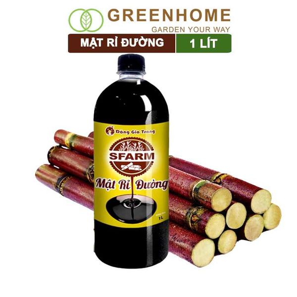 Mật rỉ đường Sfarm, chai 1lít - Ủ dịch chuối, nuôi cấy vi sinh, ủ phân hữu cơ, cải tạo đất |Greenhome