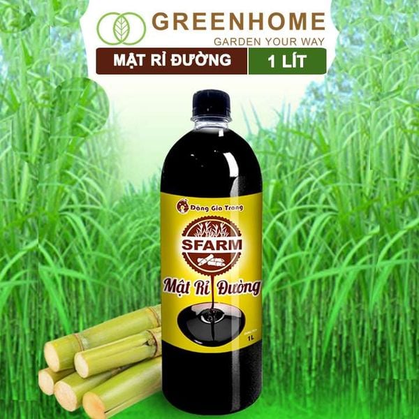 Mật rỉ đường Sfarm, chai 1lít - Ủ dịch chuối, nuôi cấy vi sinh, ủ phân hữu cơ, cải tạo đất |Greenhome