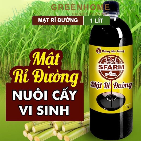 Mật rỉ đường Sfarm, chai 1lít - Ủ dịch chuối, nuôi cấy vi sinh, ủ phân hữu cơ, cải tạo đất |Greenhome