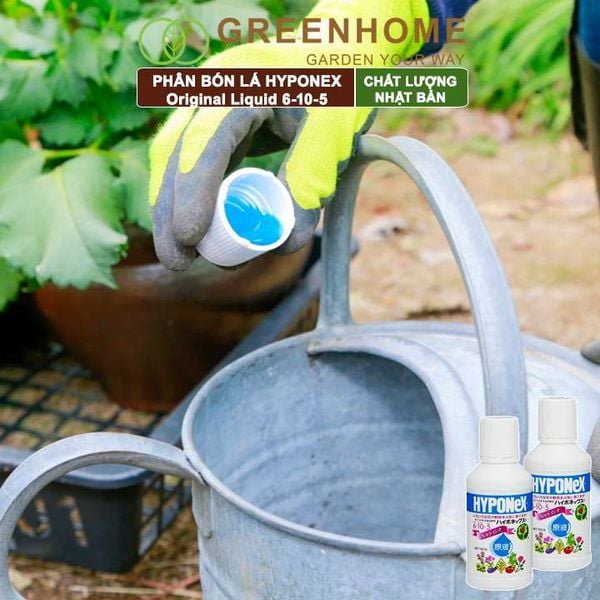 Phân bón lá Nhật, Hyponex, Original Liquid 6-10-5, chai 160ml cho rau, hoa, kiểng lá, kích mầm, chồi |Greenhome