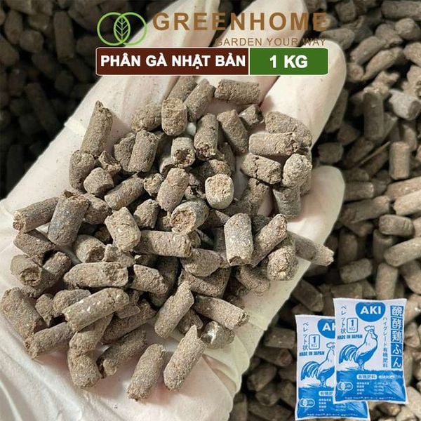 Phân gà Aki Sfarm, bao 1kg, nhập khẩu Nhật Bản, hữu cơ sinh học bón rau sạch, cây ăn quả, hoa hồng