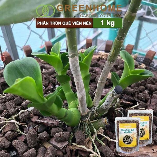 Phân trùn quế viên nén Lavamix, bao 1kg, nguyên chất bổ sung dinh dưỡng cho cây, hoa, cải tạo đất |Greenhome