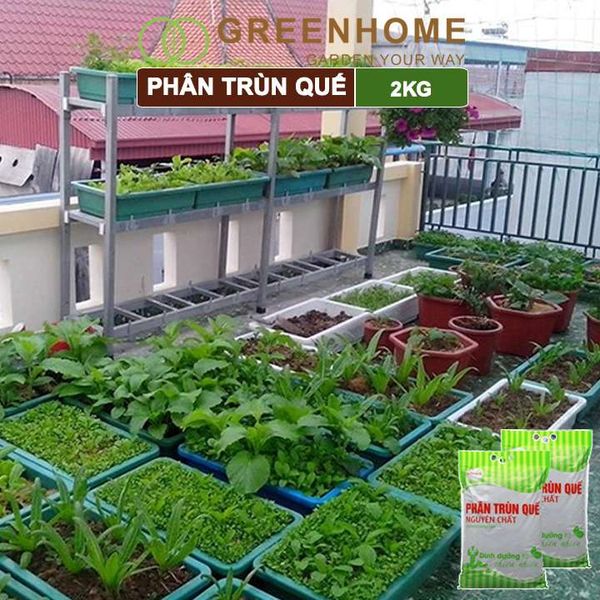 Phân trùn quế Lavamix, bao 2kg, nguyên chất, bổ sung dinh dưỡng, cải tạo đất |Greenhome