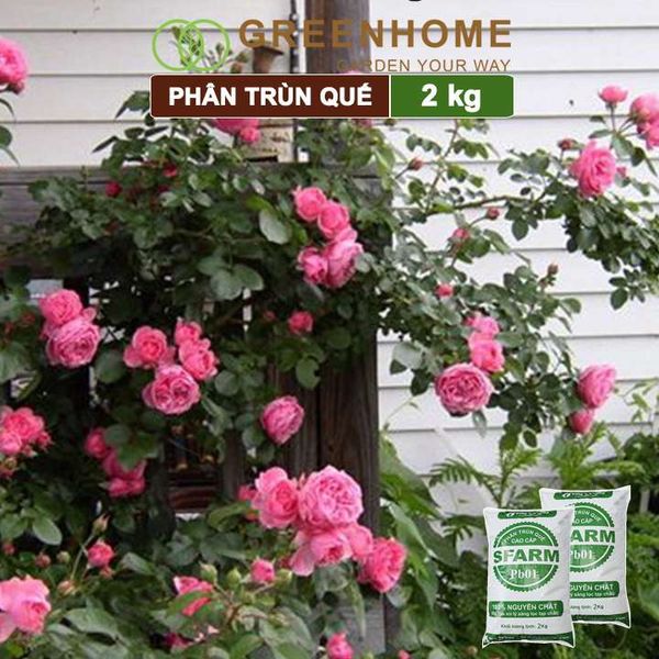 Phân trùn quế Sfarm, bao 2kg, nguyên chất bổ sung dinh dưỡng cho cây, hoa, cải tạo đất |Greenhome
