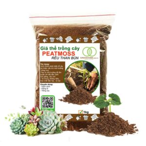Rêu Than Bùn Peatmoss, Bao 1kg, Giá Thể, Cân Bằng Ẩm, Trộn Đất Trồng Sen Đá, Kiểng Lá, Hoa Hồng, Ươm Hạt Giống
