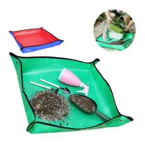 Thảm Lót Làm Vườn, D100xR100cm, Trộn Đất, Thay Chậu, Trồng Cây Sạch Sẽ Chống Thấm Nước, Dễ Vệ Sinh, Gấp Gọn