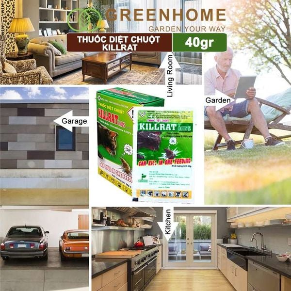 Thuốc diệt chuột Killrat, bao 40gr, thế hệ mới, hiệu quả, diệt cả đàn