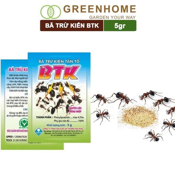 Thuốc diện kiến tận ổ BTK, gói 5gr, hiệu quả cao, dễ sử dụng, tác dụng lâu dài