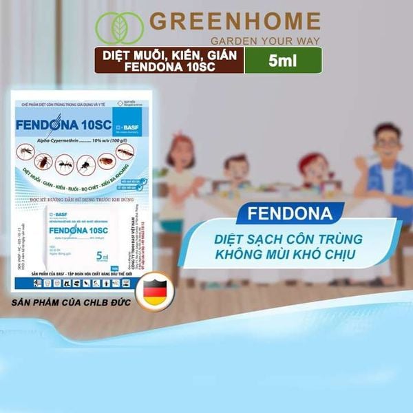 Thuốc diệt muỗi Fendona10SC, gói 5ml, hiệu quả, không mùi, diệt gián, ruồi,kiến ba khoang, côn trùng |Greenhome