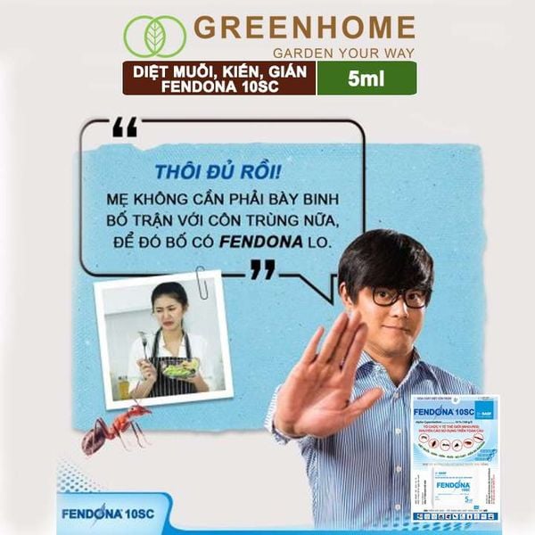 Thuốc diệt muỗi Fendona10SC, gói 5ml, hiệu quả, không mùi, diệt gián, ruồi,kiến ba khoang, côn trùng |Greenhome