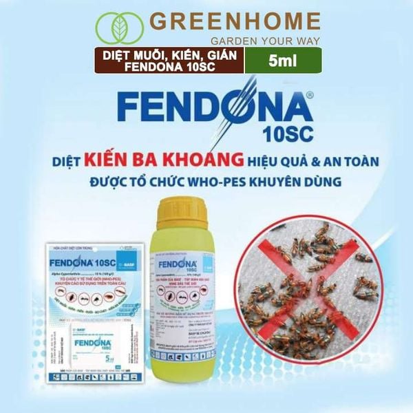 Thuốc diệt muỗi Fendona10SC, gói 5ml, hiệu quả, không mùi, diệt gián, ruồi,kiến ba khoang, côn trùng |Greenhome
