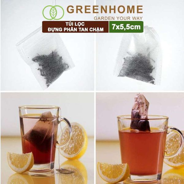 Túi lọc đựng phân tan chậm, 5,5x7cm, treo hoặc bỏ gốc tiện lợi, túi tự huỷ thân thiện môi trường |Greenhome