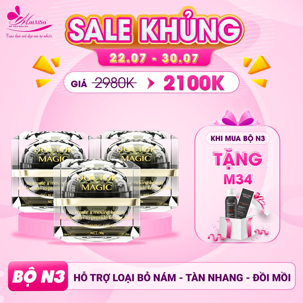 TMV Mailisa TẶNG ƯU ĐÃI KHỦNG Mừng Sinh Nhật CEO Hoàng Kim Khánh bộ n3 loại bỏ nám