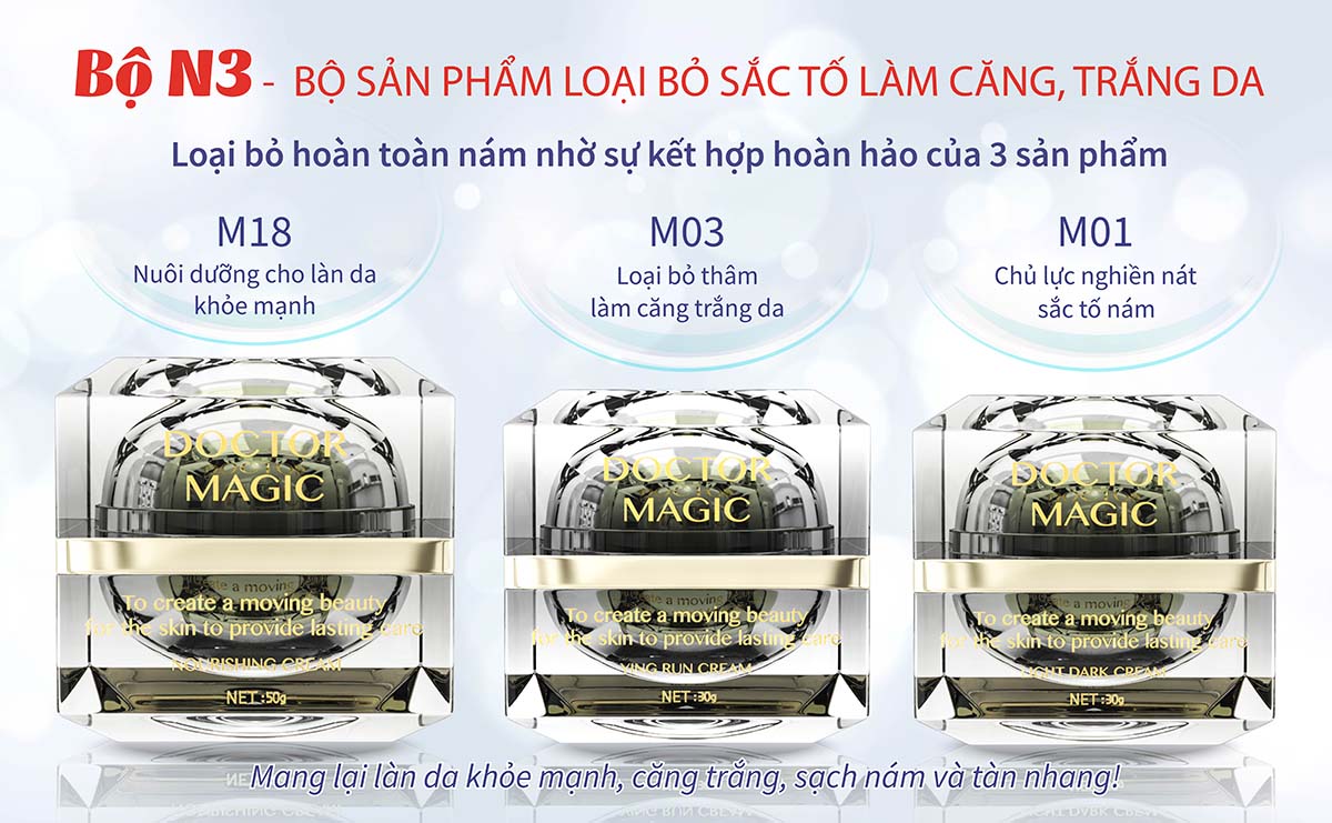 BỘ N3 - HỖ TRỢ TRỊ NÁM, TÀN NHANG, ĐỒI MỒI BỘ N3 - HỖ TRỢ TRỊ NÁM, TÀN NHANG, ĐỒI MỒI