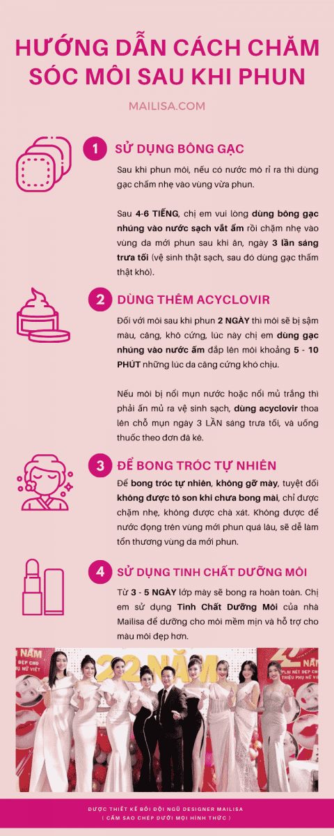 Xăm môi ăn thịt gà có sao không? Sau phun môi kiêng thịt vịt bao lâu? chăm sóc da sau khi phun