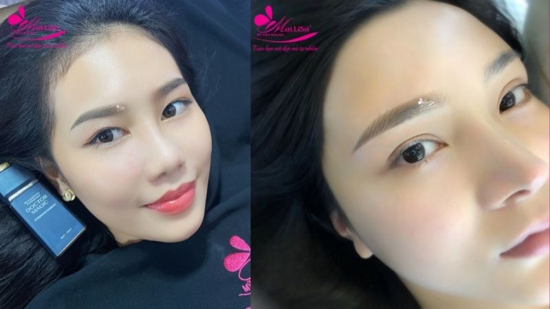 Phun mày chạm hạt Light Touch là gì? Giá bao nhiêu? Ở đâu đẹp? cận cảnh kết quả phun mày chạm hạt