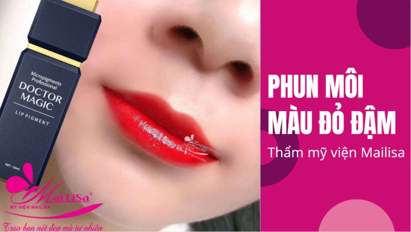 Xăm phun môi màu gì đẹp tự nhiên và BẮT TREND nhất 2021 Hình ảnh phun môi màu đỏ đậm đẹp