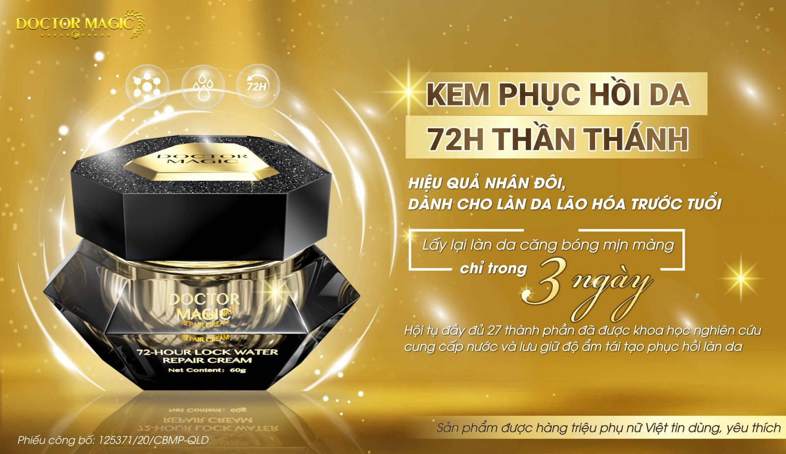 KEM PHỤC HỒI DA 72H THẦN THÁNH KEM PHỤC HỒI DA 72H THẦN THÁNH