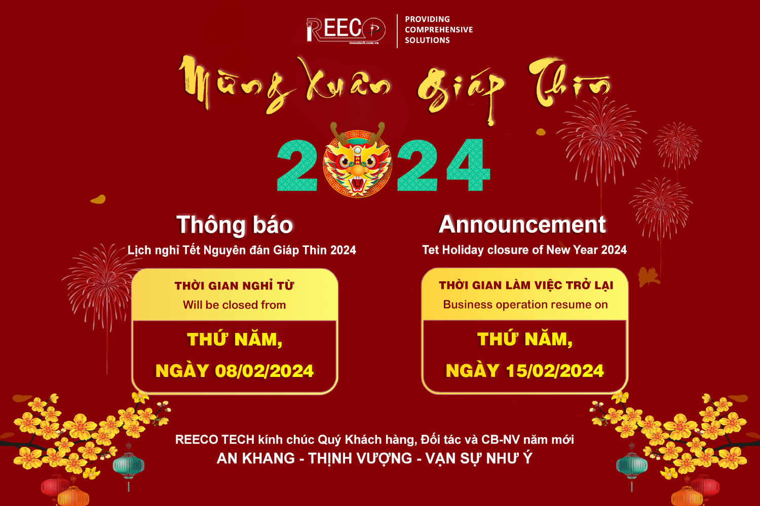 thông báo nghỉ tết âm lịch 2024