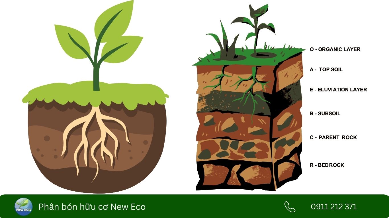 Chất hữu cơ chủ yếu hiện diện ở tầng đất mặt
