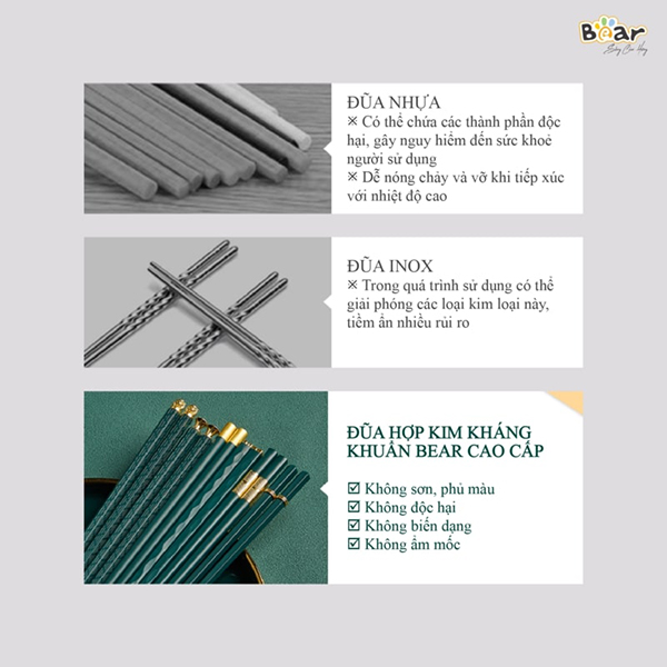 Bộ đũa nhựa phủ Nano Bear CX-E0102 5 bo dua nhua phu nano bear cx e0102 4