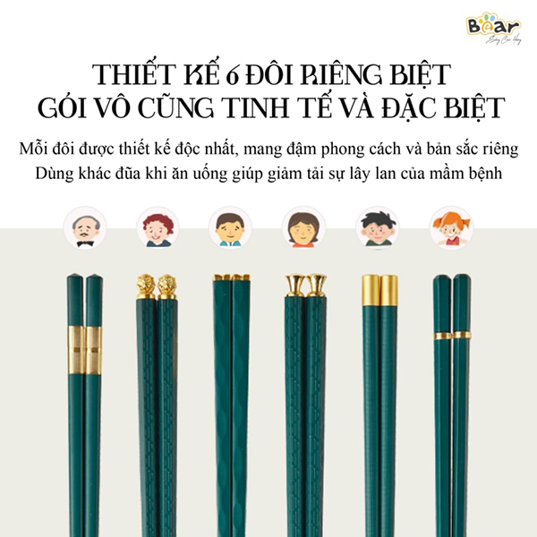 Bộ đũa nhựa phủ Nano Bear CX-E0102 3 bo dua nhua phu nano bear cx e0102 5