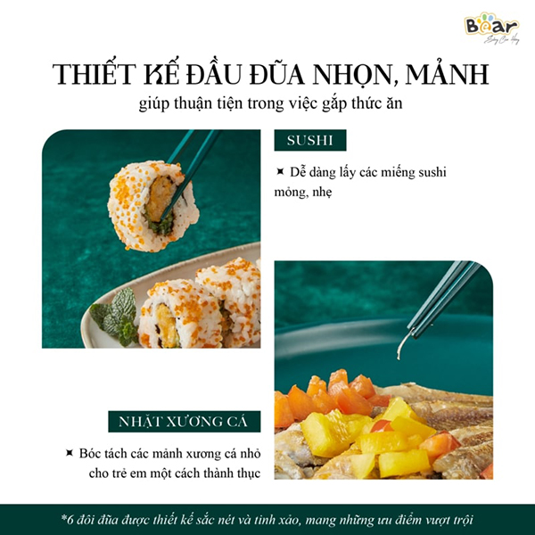 Bộ đũa nhựa phủ Nano Bear CX-E0102 6 bo dua nhua phu nano bear cx e0102 6